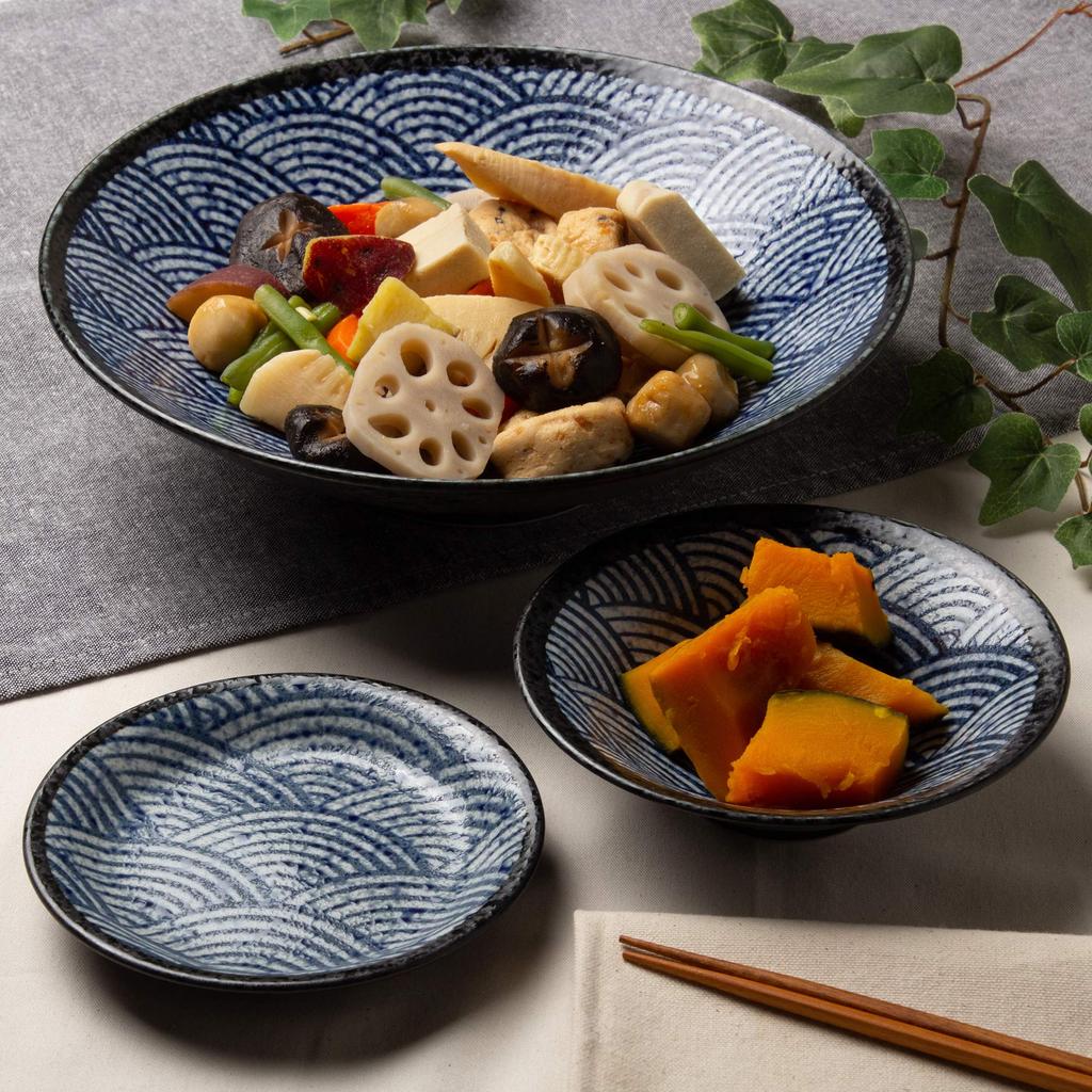 Mino Ware Qinghai Wave Edo Komon Tori Talerz W30004 - -