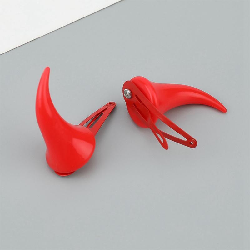 Cartoon Ox Horn Shape Lolita Hair Clip Headwear Anime Cosplay Party Costume Prop