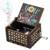 New You Are My Sunshine Music Box Color Printing Wooden Hand Crank Musical Box Birthday Present Valentine's Day Christmas Gift