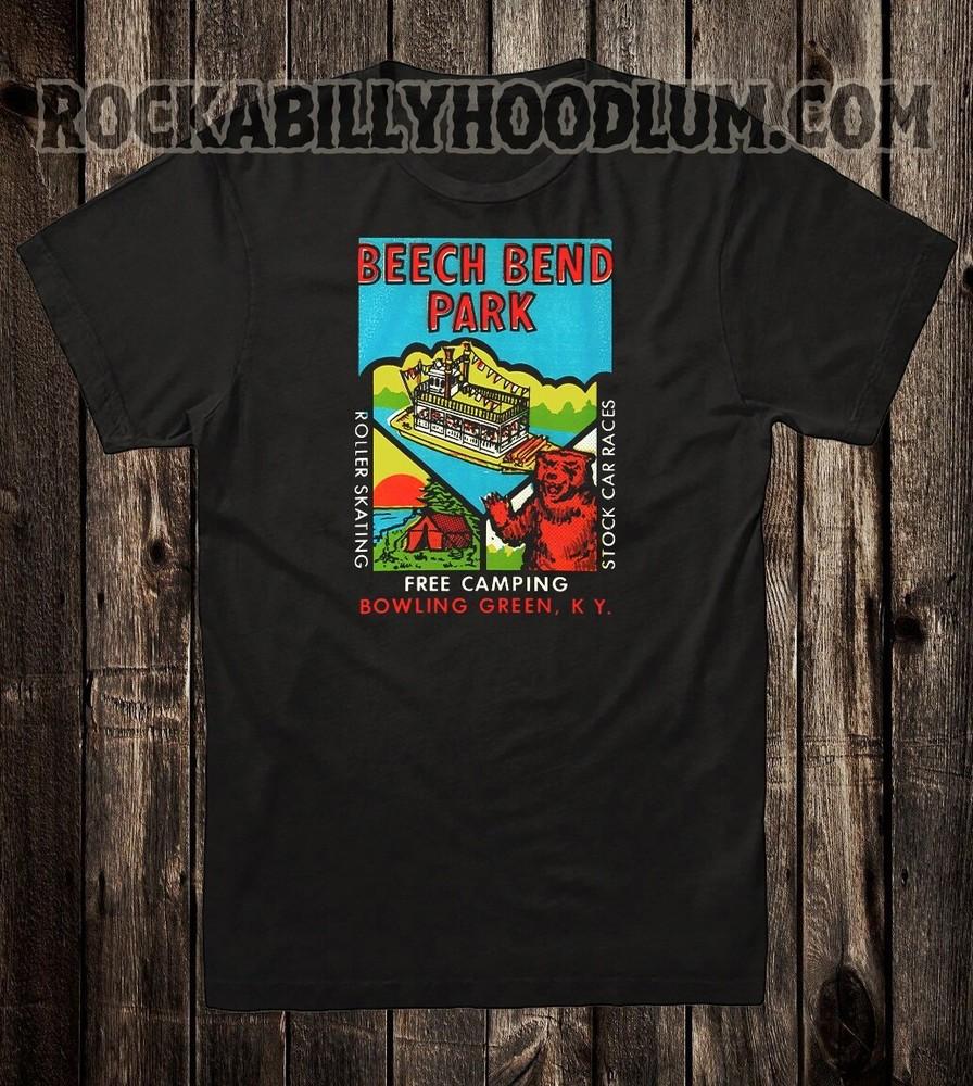 Retro Cestovní Tričko 100% Bavlna Beech Bend Park Bowling Green Kentucky
