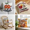 Retro Pop Cartoon Food Cushion Cover Short Plush Pillowcase for Bed Sofa Carwashable
