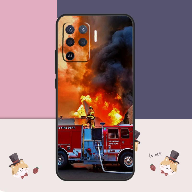 Fire Fighter Hero Case For Oppo A94 A74 A54 A18 A38 A58 A78 A98 A80 A60 A40 A96 A76 A16 A15 A17 A57 A77 A5 Pro