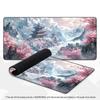 Sakura Mountain Pagoda Printed Desk Pad Extra Large Soft Rubber Mouse Pad Serene Aesthetic Gaming Keyboard Mat Multi-Size