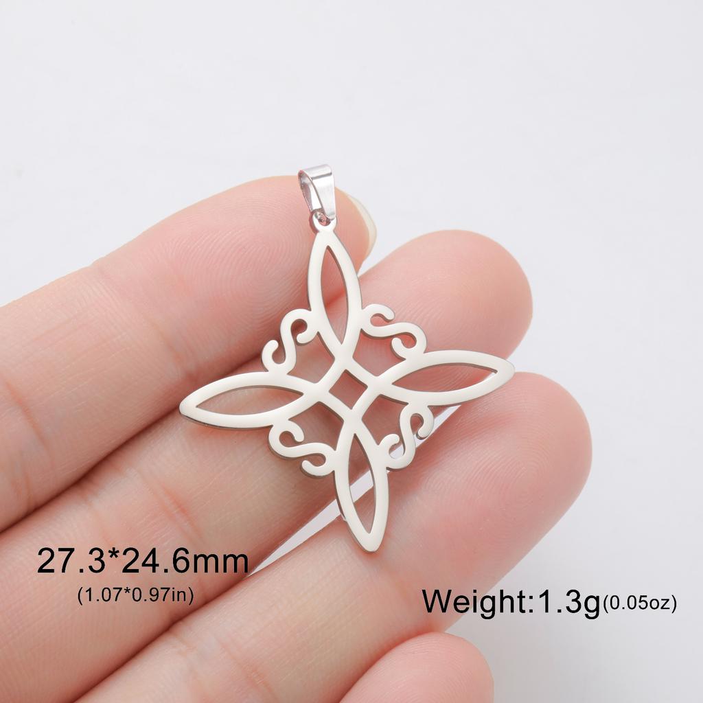 LIKGREAT 1Pcs Witch Celtics Knot Pendant Stainless Steel Wiccan Hanging Charm for Necklace Bracelet Earring Jewelry Making