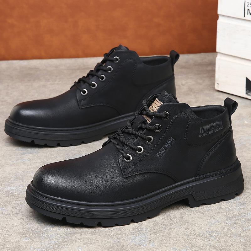 

Martin boots men s 2025 winter new high-top outdoor trend tooling boots leather thick-soled velvet thermal cotton boots 38