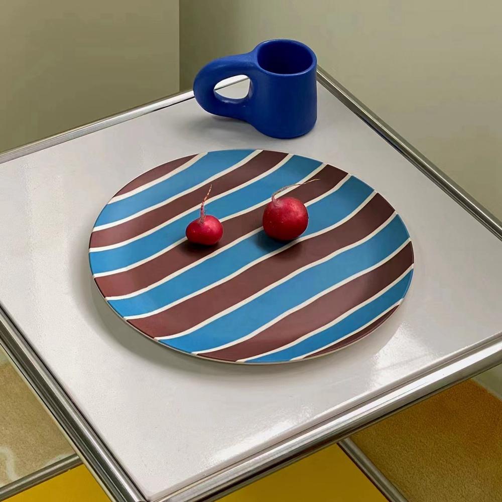 Natural Bamboo Fiber Plates Dinnerware Modern Creative Pattern Reusable Unbreakable Plates