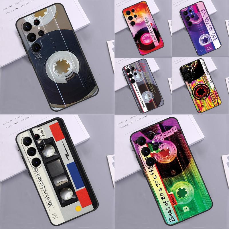 90s Retro Cassette Tape Phone Case For Samsung Galaxy S25 Ultra S9 S10 S20 S22 S21 FE S23 Plus S24 Ultra Cover Coque