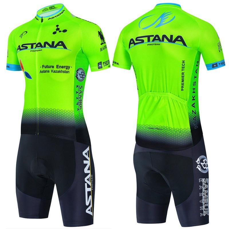 Mens Cycling Bib Shorts Set With Short Sleeve Jersey Breathable Sportwear Road Bike Riding