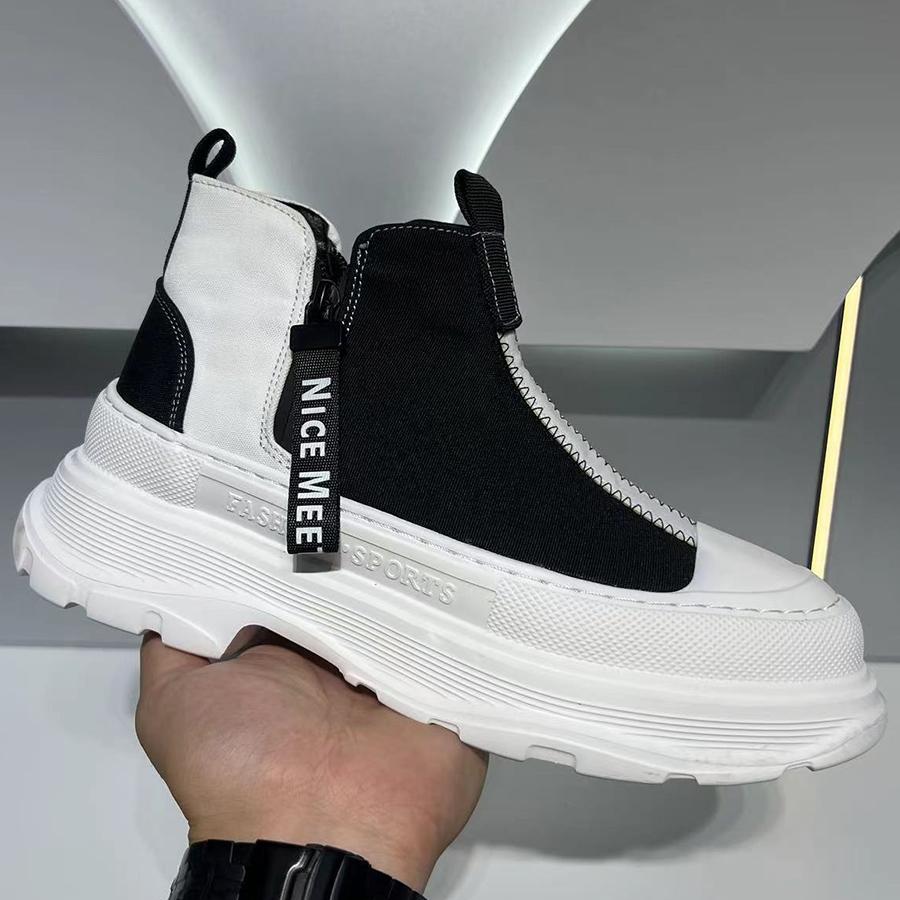 Mode Herrenschuhe atmungsaktiv neue High-Top-Schuhe dicke Sohlen erhöhen Laufen Sport Freizeit Canvas-Schuhe 6
