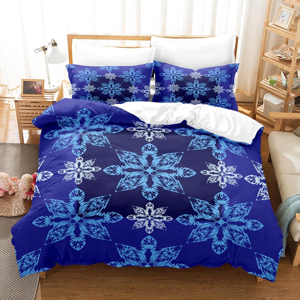 

Happy Christmas Bedding Set Snowflakes 3D Printed Duvet Cover Set Soft Single Twin Double Queen Size for Kids Christmas Gift Eu Single 135x200cm