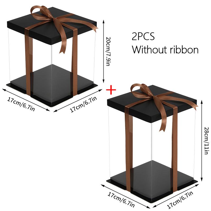 Transparent Gift Box Clear Plastic Cake Box Candy Storage Containers Dessert Present Decoration Wedding Birthday Party Supply