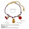 Fashion Creative Simple Color Rope DIY Pendant Bracelet Stainless Steel Gold-plated Love Pendant Necklace Jewelry Women