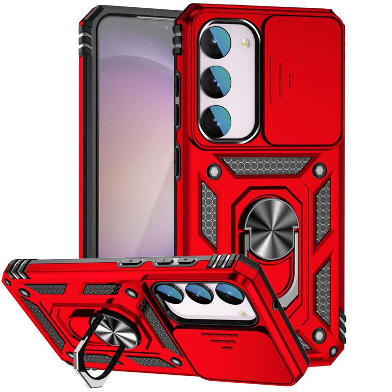 For Samsung Galaxy S23 FE Case Cover Samsung S23 FE Capas Phone Bumper Armor Slide Camera Lens Ring Holder Fundas Samsung S23 FE
