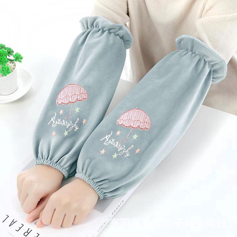 Men's and Women's Cute Korean Style Mid-Length Fleece Sleevelets and Foot Covers for Autumn and Winter