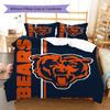 Set Biancheria da Letto con Fantasia Chicago Bears Copripiumino Federa Decorazione per la Casa Regalo (1 * copripiumino + 2 * federa, senza nucleo)