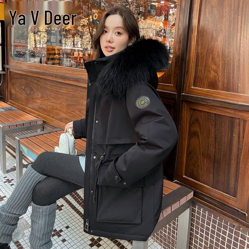 

Женская парка Yalu с воротником из енота, пуховик L