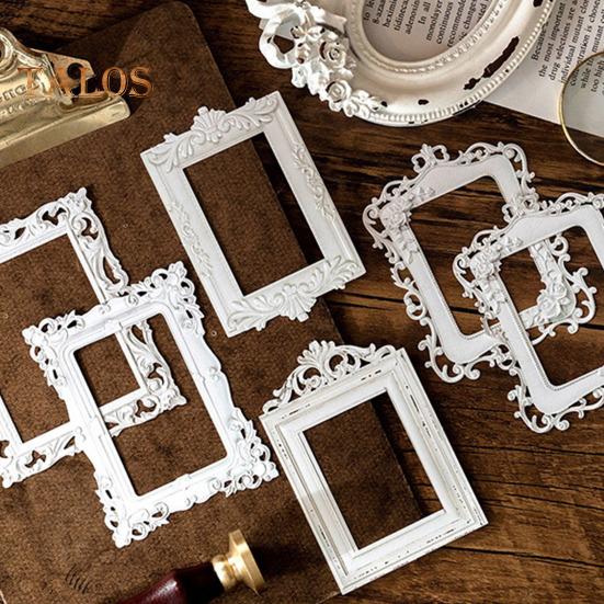 5 szt. Wytłoczone naklejki w stylu retro, wklęsłe wzory, materiały do scrapbookingu, zestawy do tworzenia koronek, ramki na zdjęcia