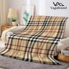 Brown Cloth Pattern Flannel Blanket Warm Soft Halloween Christmas Couch Warm Cozy Decorative Decor Gift for All Season