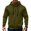 Sudadera con capucha de forro polar para hombre, casual, de manga larga, con cremallera de  1/4, sudaderas tipo jersey