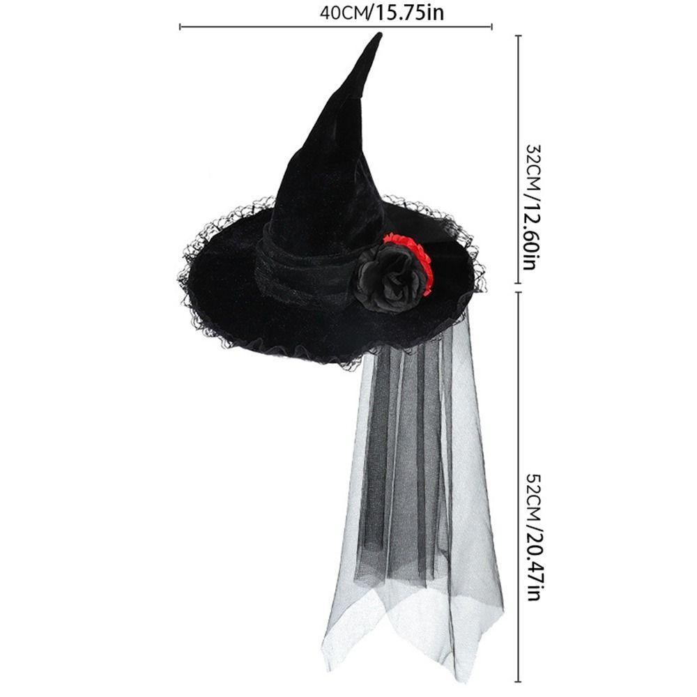 Baroque Wizard Cap Gothic Queen Halloween Witch Hats Foldable   Adult