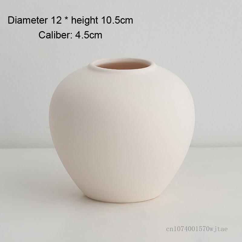 Nordic Ceramic Small Vase, Flower Decor Accessories, Home Dining Table, Bedroom, Living Room, Narrow Mouth, Floral Ornament, 1Pc