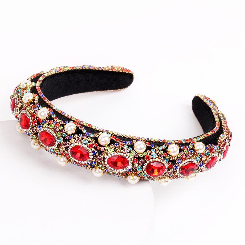 Baroque Style Headband High Cranial Top Spongy Cushioned Headband Elegant Luxury Headband Women's Hair Band