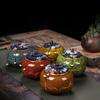 Kiln Change Ceramic Tea Pot Mini Portable Sealed Pot Household Tea Pot Moisture-proof Creative Tea Bag Storage Box