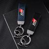 Carbon fiber Car Keychain Key Ring Metal Leather For Toyota GR Sport Gazoo Racing Yaris 86 Corolla Hilux Supra C-HR Accessories