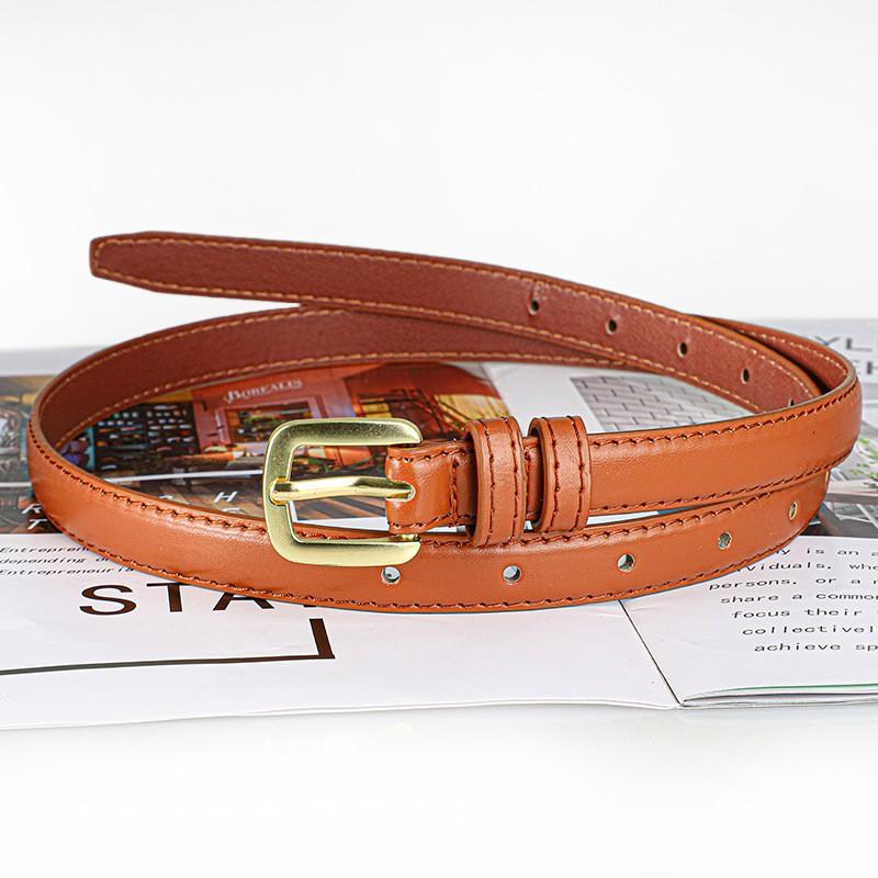 New women's pin buckle belt, fashionable, versatile, simple decoration, trendy, pure color, thin waistband, suitable for jeans
