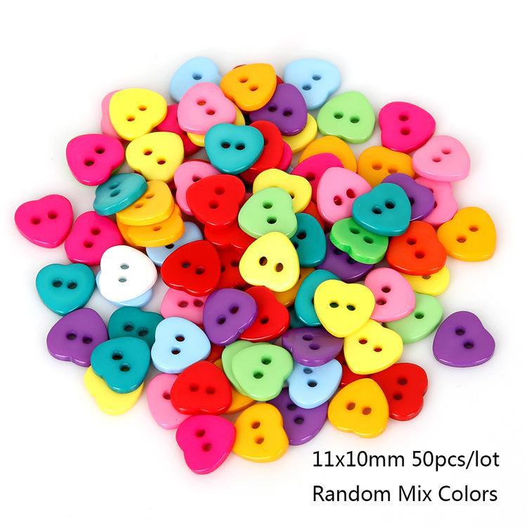 Colorful Plastic Button Set: Heart, Star, Butterfly, Round - DIY Jewelry Craft Accessories