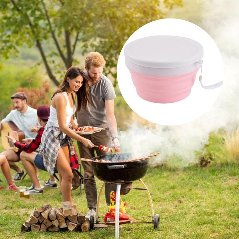 2 Stück 950 ml Silikon faltbare Schüssel Tragbares Geschirr Schüsseln Platzsparend Salatschüssel für Haushalt Küchenwerkzeug Langlebig