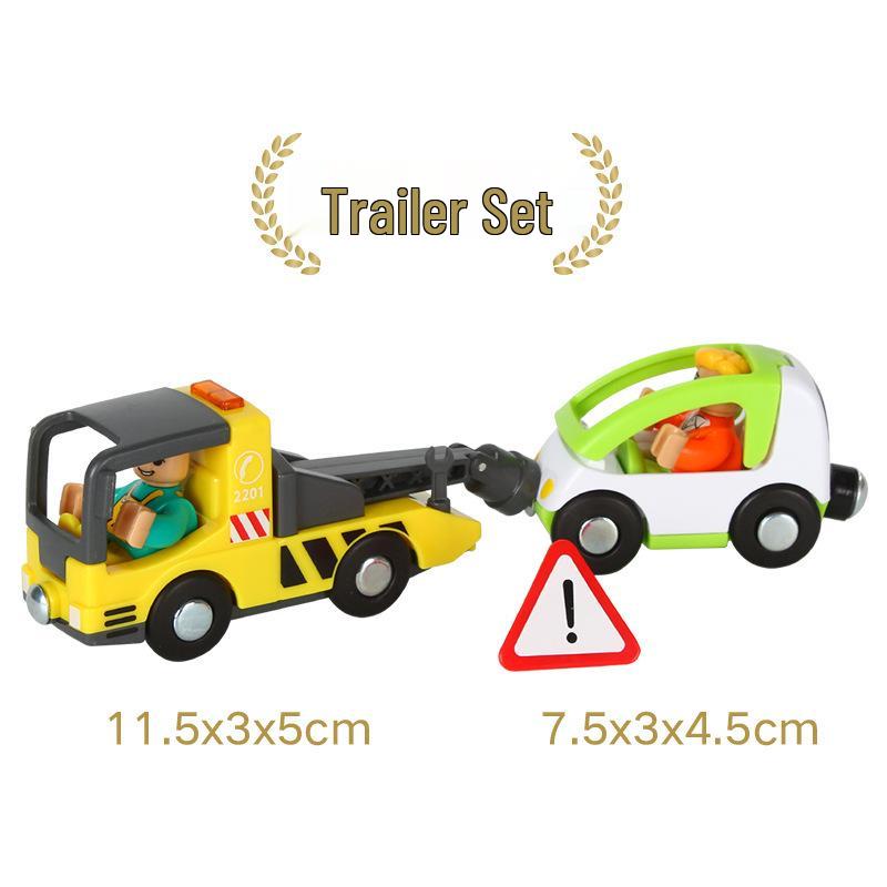 Magnetic Toy Train Set: Ambulance & Police Cars for Kids - Compatible with All Wooden Tracks