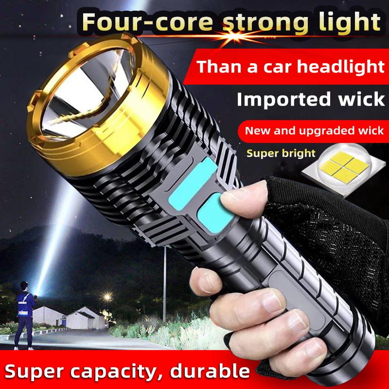 Dual Light Source Flashlight Mini Portable Outdoor Strong Super Bright ABS Strong Light FocusingLed Side Light Multifunctional
