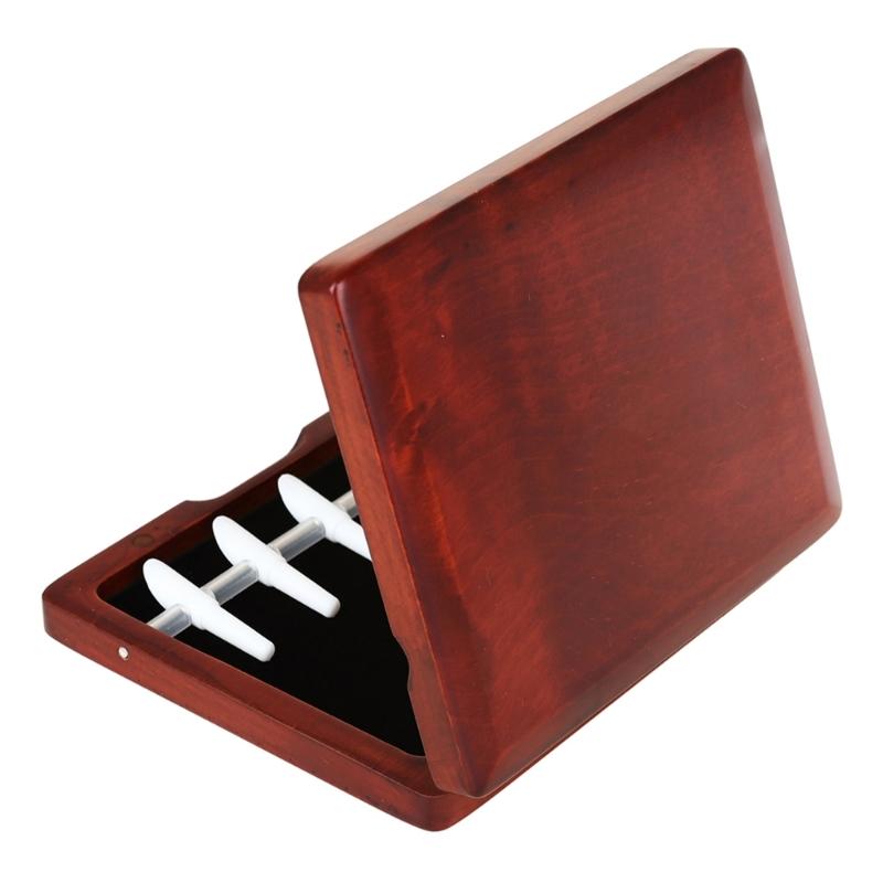 Portable Bassoon Reed Organizer Case Portable Wood Storage Box Reed Holder Protective Case Wood Texture for 5 Reed