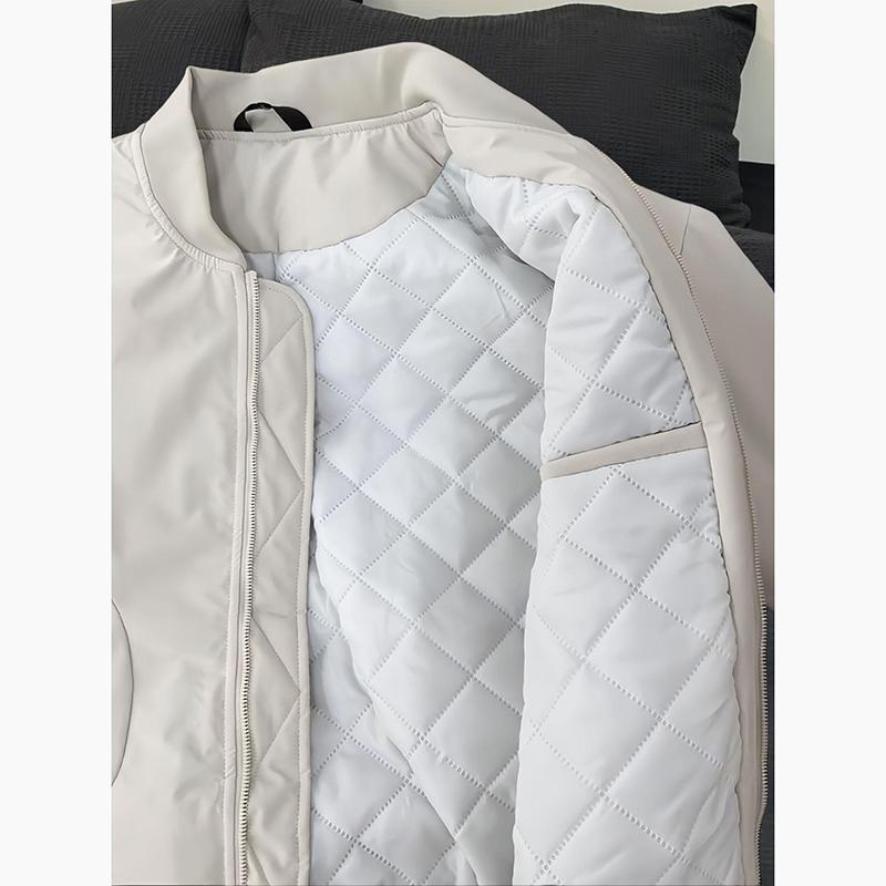 Autumn Winter New Mens American Style Short Casual Loose Minimalist Versatile Bomber Jacket Thickened Padded Outerwear