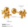 Stylish cute exquisite wind irregular shape stud earrings stainless steel gold plated variety earrings women
