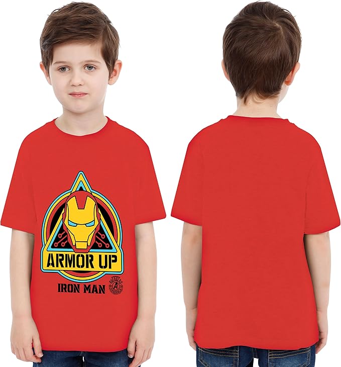 Marvel T-Shirt Pack of 3 | Iron Man, Hulk, Captain America T-Shirts for Boys | Cotton T-Shirt Children Boys Summer 120