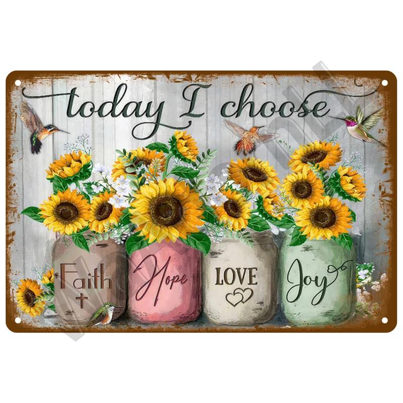 Retro Flowers Bird Metal Sign Garden Decorations Wall Art Mural Vintage Tin Sign Home Plate Room Decor Garden Painting Gift F