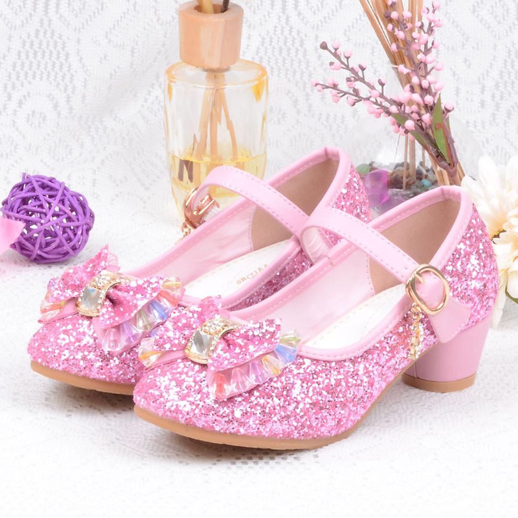 Infant Kids Baby Girls Pearl Crystal Bling Bowknot Single Princess Shoes Sandals