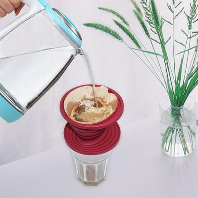 Zusammenklappbarer Kaffeetropfer, wiederverwendbarer Kaffeefilterhalter aus Silikon, lebensmittelecht, BPA-frei, hitzebeständig, tragbarer Kaffeefiltertrichter