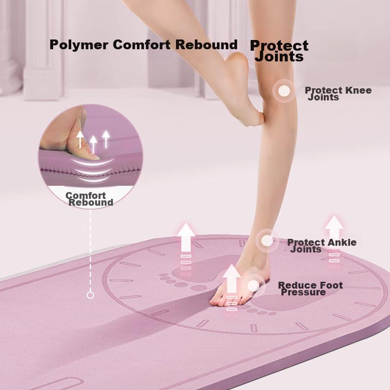 JD Original Jump Rope Mat, Yoga Mat, Indoor Fitness Mat, TPE Thickened 20mm, Soundproof, Shock-Absorbing, Non-Slip Mat, Energetic Purple