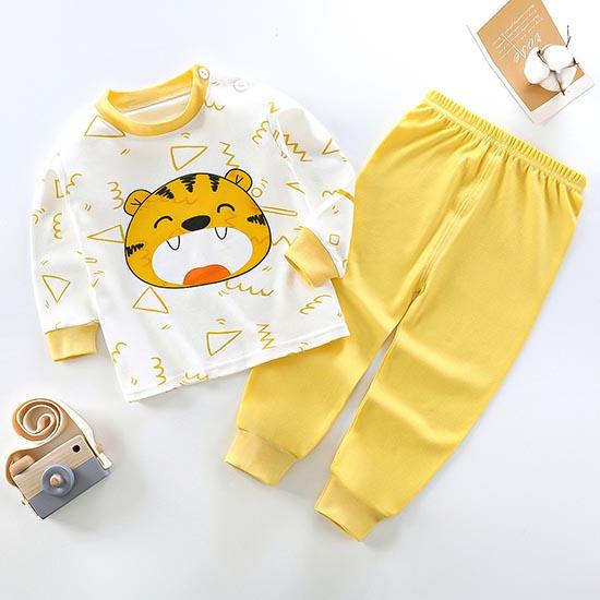 Winter Kids Long Sleeve O Neck T Shirt Pants Set Casual Baggy 2pcs Suit Cotton Cartoon Printes Outfit