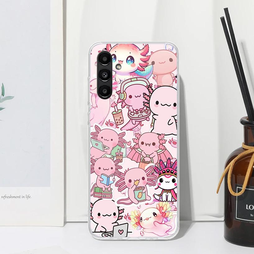 Cute Axolotl Kawaii Phone Case For Samsung Galaxy A17 A37 A57 A16 A26 A36 A56 A15 A25 A35 A55 A14 A24 A34 A54 A13 A23 A33 A53 A0