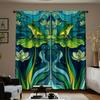 Curtains Are Hand Painted Depicting Frog Sitting Lotus Leaf Tranquil Lake Background Shades Set Of 2 Made Polyester