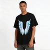 Gradient Angel Wings Print Casual Loose Versatile Top Pure cotton T-shirt