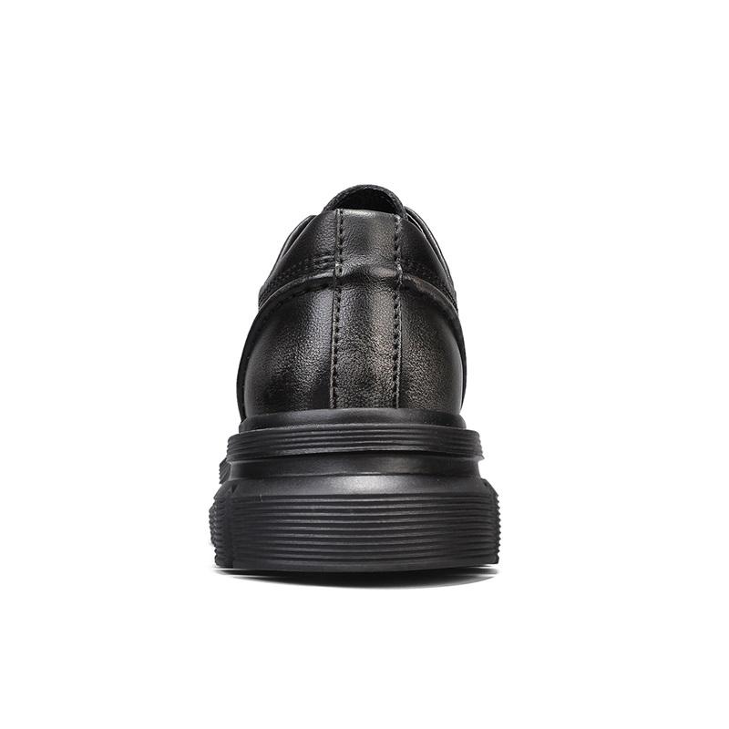 Fashion Men's Thick-soled Leather Shoes Lace Up Casual Shoes