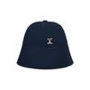VARZAR VA Curved Stud Round Drop Bucket Hat Navy