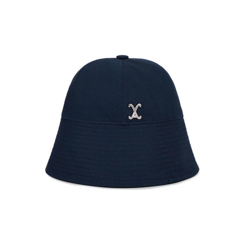VARZAR VA Curved Stud Round Drop Bucket Hat Navy