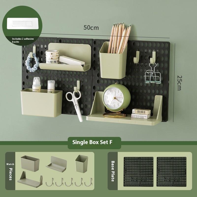 Hole Board Dormitory Wall Shelf Free Punching Adhesive Study Wall Mount Students Study Wall Mounted Storage Rack Home Decoration