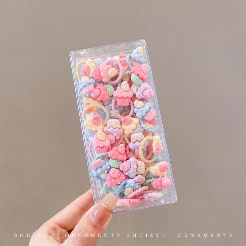 Mixed Cute Scrunchies Set - Colorful Elastic Hair Bands, Suitable For Ponytails And Braids Home